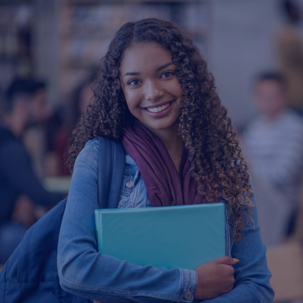 student carrying books