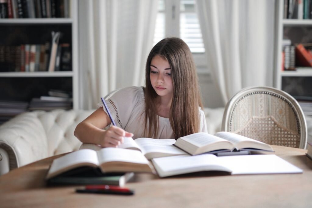 girl studying